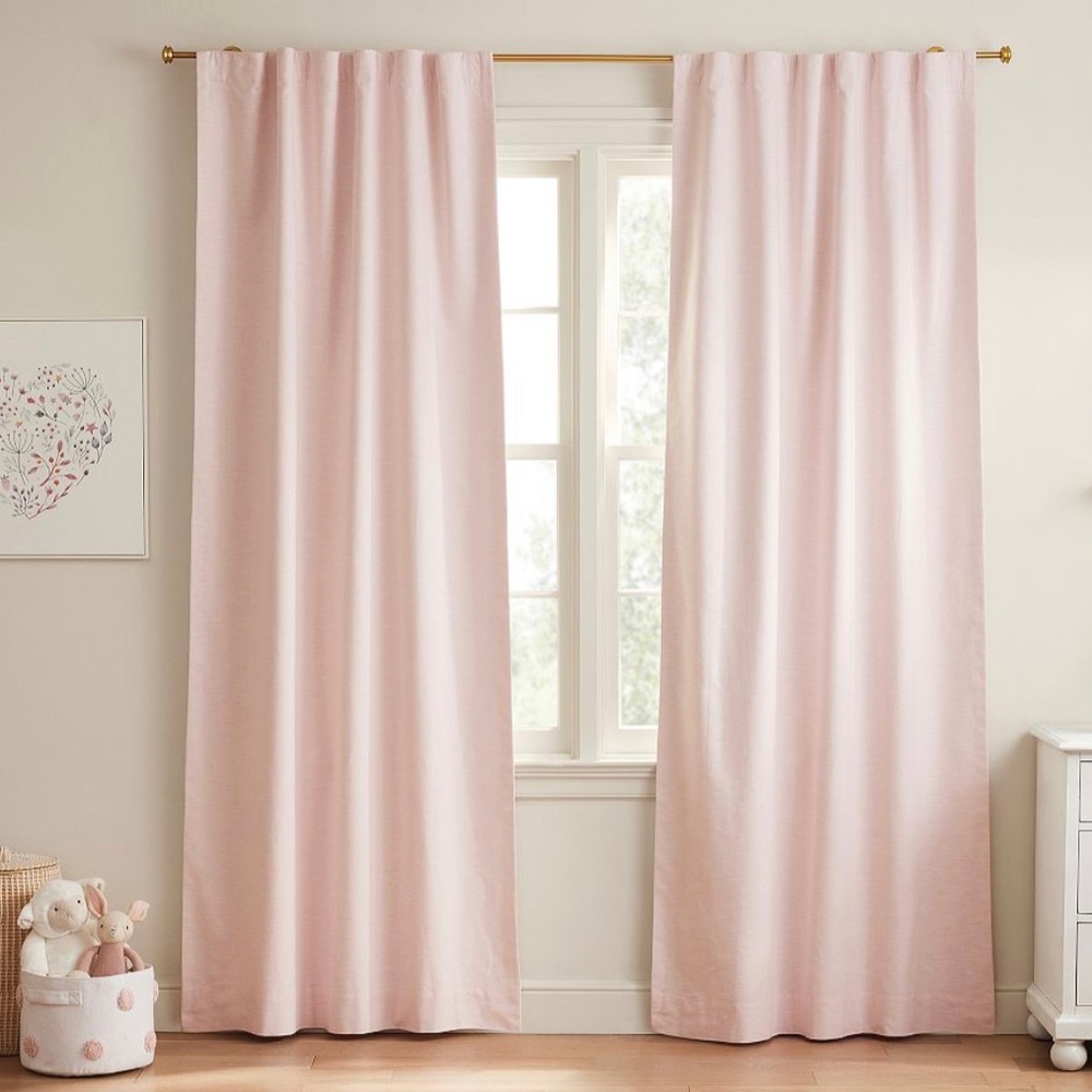 Pottery Barn Kids Evelyn Light Pink Blackout Curtain
(set of 2,dimensions 44x90)